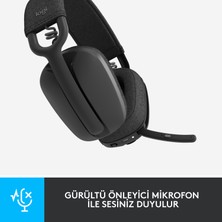 Logitech Zone Vibe 100 Mikrofonlu Kablosuz Bluetooth Kulak Üstü Kulaklık - Siyah