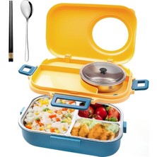 Vagonlife Grille Design Lunch Box Tek Katlı – Çorba Kaseli - Paslanmaz Çelik Sefer Tası – 1100 Ml.