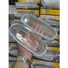 Yzhome 6 Lı Cam Kayık Tabak Sunum Servis Tabağı Mini Boy 18CM