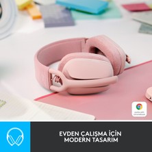 Logitech Zone Vibe 100 Mikrofonlu Kablosuz Bluetooth Kulak Üstü Kulaklık - Pembe