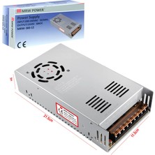 Mervesan MRW-360-12 Metal Kasa Adaptör Fanlı 12 Volt 30 Amper
