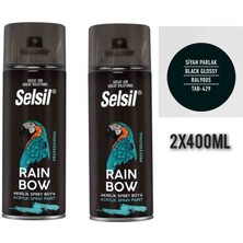 Selsil Rainbow Sprey Boya Parlak Siyah 2 x 400 ml