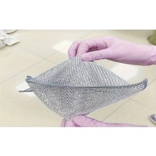 Şahin Gift 10 Adet Inox Bez Telli Bulaşık Bezi, Zor Kir Bezi, Mutfak Banyo Bezi Çift Katlı Tel Bez
