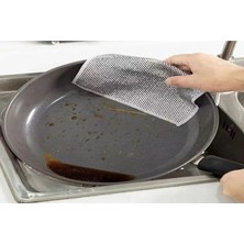 Şahin Gift 10 Adet Inox Bez Telli Bulaşık Bezi, Zor Kir Bezi, Mutfak Banyo Bezi Çift Katlı Tel Bez