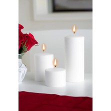 Mumy Desing 3 Lü Set Büyük Mum Beyaz 7cm Çap 5-9-15 cm