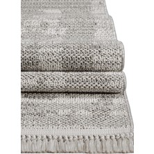 Konfor Bastia 1277 Krem Gri Yumuşak Örgü Modern Dokuma Bukle Halı80x300