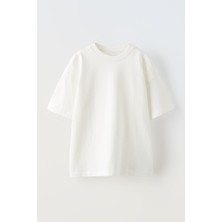 Nmg Tekstil Unisex Beyaz Oversize Pamuk Renkli 4 Kelebek Baskılı Örme T-Shirt
