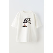 Nmg Tekstil Unisex Beyaz Oversize Pamuk 30 Akadar Kafayı Baskılı Örme T-Shirt