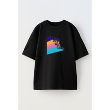 Nmg Tekstil Unisex Siyah Oversize Pamuk Better Days Baskılı Örme T-Shirt