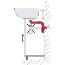 Dallmer yer kazandıran lavabo sifonu evye sifonu, 1 1/2''bağlantı ağızlı, süzgeçsiz,50lik çıkış, lavabo dolabında ve çekmecesinde lavabo ve evye altında duvara bitişik montajlı koku önleyici S sistemi