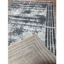 Ottofis Laura 4 Metrekare 150x230cm Antrasit Renk Akrilik Iplik Saçaksız Makine Dokuma Halı Salon Oturma Yatak Odası Mutfak Halısı