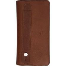 Damy Hakiki Deri RFID Korumalı Telefonlu El Portföyü 804 - Taba