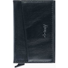 Damy Hakiki Deri Unisex Mekanizmalı Kartlık 611CR - Siyah