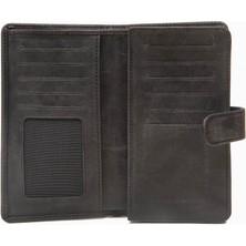 Damy Hakiki Deri RFID Korumalı Telefonlu El Portföyü 803 - Siyah