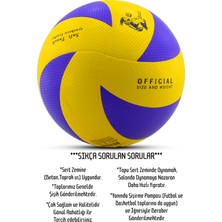 Telvesse Yapıştırma Voleybol Topu Pompalı Set Soft Touch Iç-Dış Mekan Uygun 8 Panel Mavi 280 Gram