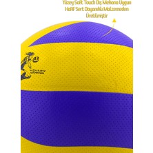 Telvesse Yapıştırma Voleybol Topu Pompalı Set Soft Touch Iç-Dış Mekan Uygun 8 Panel Mavi 280 Gram