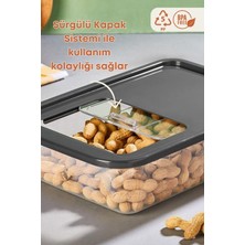 Grimor Life 4'lü Sürgülü Kayar Kapaklı Erzak Bakliyat Saklama Kabı- Çok Amaçlı Buzdolabı Düzenleyici 5 Lt.