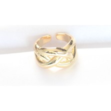 Sinerji Shop Düğüm Model Gold Renk Ayarlanabilir Yüzük TJ-BYK3126
