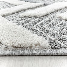 Enva Home  Post Peluş Shaggy  Polipropilen Tozumaz Jüt Taban Yuvarlak Oda Koridor Halısı Gri
