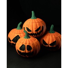 Turansoy Craft Cadılar Bayramı Temalı Dekoratif Balkabağı Pumpkin Kase 4'Lü Set 12'Şer  cm