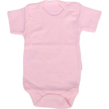 by BebekOdam Pembe Raporlu Kısa Kol Çıtçıtlı Body Zıbın