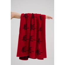Homelover HOMELOVER 100% Pamuk Palmiye ve Çizgi Desenli Plaj Havlusu - Havuz Havlusu - 70X140CM