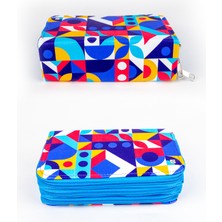 OneSize Kalem Kutusu Colourful Orginazer  Üç Bölmeli Vegan Deri (Kalemlik)