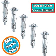 Nzb Boşluk Dübel Çelik Alçıpan Frt Tuğla Duvar Bims Paraşüt Dübeli 6X52 Metal 5 Adet