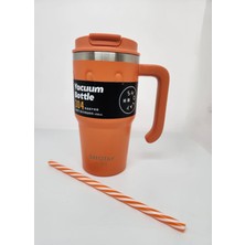 Shotay Handle Mug ST-8169 680ML Pipetli-Pipetsiz Kullanım Termos Bardak Turuncu
