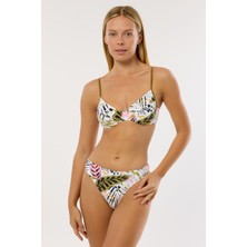 Ayyıldız 4613 Beyaz Desenli Bikini Takımı