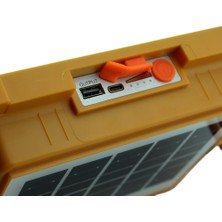 AC Aydınlatma 200W Solar ve USB Şarjlı Projektör (Flaşörlü) 3 Renk Işık / Şarj Göstergeli - 5 Kademeli