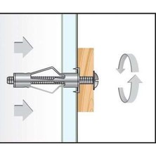 Nzb Boşluk Dübel Çelik Alçıpan Frt Tuğla Paraşüt Duvar Bims 4X38 Metal (5 Adet)