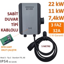 Power Elektronik 22KW-11KW-7,4KW Elektrikli Araç Şarj Istasyonu