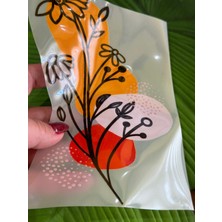 Gönülden Tasarım 18 x 11 cm Ütü Ile Yapışan Renkli Çizgi Çiçek Transfer Baskı Arma