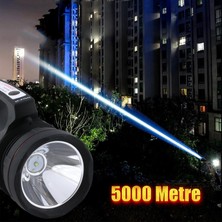 Badem10 Su Geçirmez El Feneri Sarj Edilebilir Projektör Cree LED El Lambası 15 W 8000 Mah Beyaz Işık 5 Km