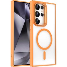 RedClick Galaxy S24 Ultra Kılıf Magsafe Wireless Şarj Özellikli Standlı Redclick Magsafe Klon Lensli Kapak