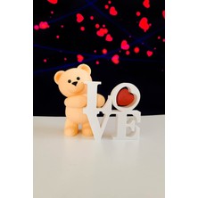 Alvina Atölye Ayıcık Love Biblo - Teddy Bear Doğum Günü Hediyesi - Sevgiliye Hediye - Bioplastik