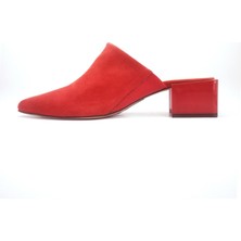 Janestt Kadın Hakiki Süet Deri Taşlı Ökçeli Terlik 120-1512