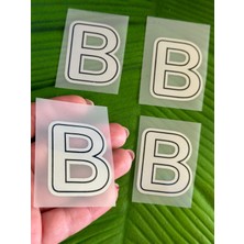 Gönülden Tasarım 5 x 4 cm 4 Adet Ütü Ile Yapışan B Harfi Transfer Baskı Arma