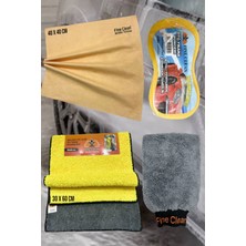 Fine Clean 4 Parça Mikrofiber , Güderi Oto Yıkama Araç Kurulama Araba Temizleme Seti