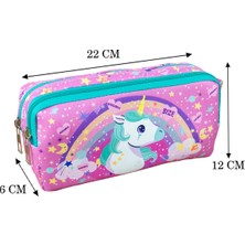 OneSize Kalem Kutusu Dream Like Unicorn Pembe Iki Bölmeli Vegan Deri (Çift Gözlü Kalemlik)