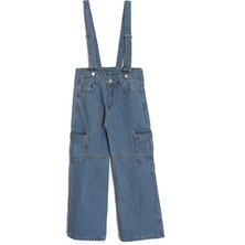 DobaKids Çıkartılabilir Askılı Bol Paça Kız Çocuk Pantolon Mavi 001-0001907