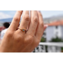 Aydın Gold 14 Ayar Altın,firuzeli Kirpik Yüzük