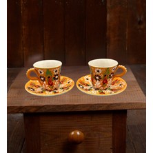Fiorella Gift El Yapımı Çini Fincan Seti & Kahve & Mendil & Hediye Seti & Hediye Kutusu & Doğum Günü & Sevgili & Yeni Iş Terfi