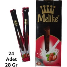 Melike Dolgulu Çilek Aromalı Çikolata 24 Adet 28 gr