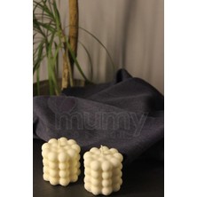 Mumy Desing 2li Misket Bubble Silindir Mum Kokulu Pearl Vegan Mum