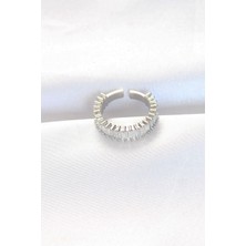 Style Of Carmen Sıralı Baget Taşlı Silver Renk Ayarlanabilir Yüzük