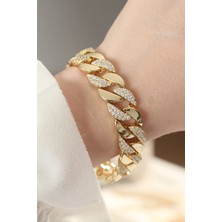 Style Of Carmen Vip Seri Pirinç Zirkon Taşlı Gold Renk Gurmet Bileklik