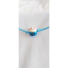 Huayen Atelier Manekineko Mavi Şans Bilekliği Seramik Kedi