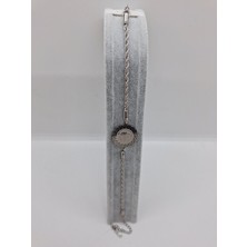 Stainless Steel Çelik Oval Tura Kadın Bileklik